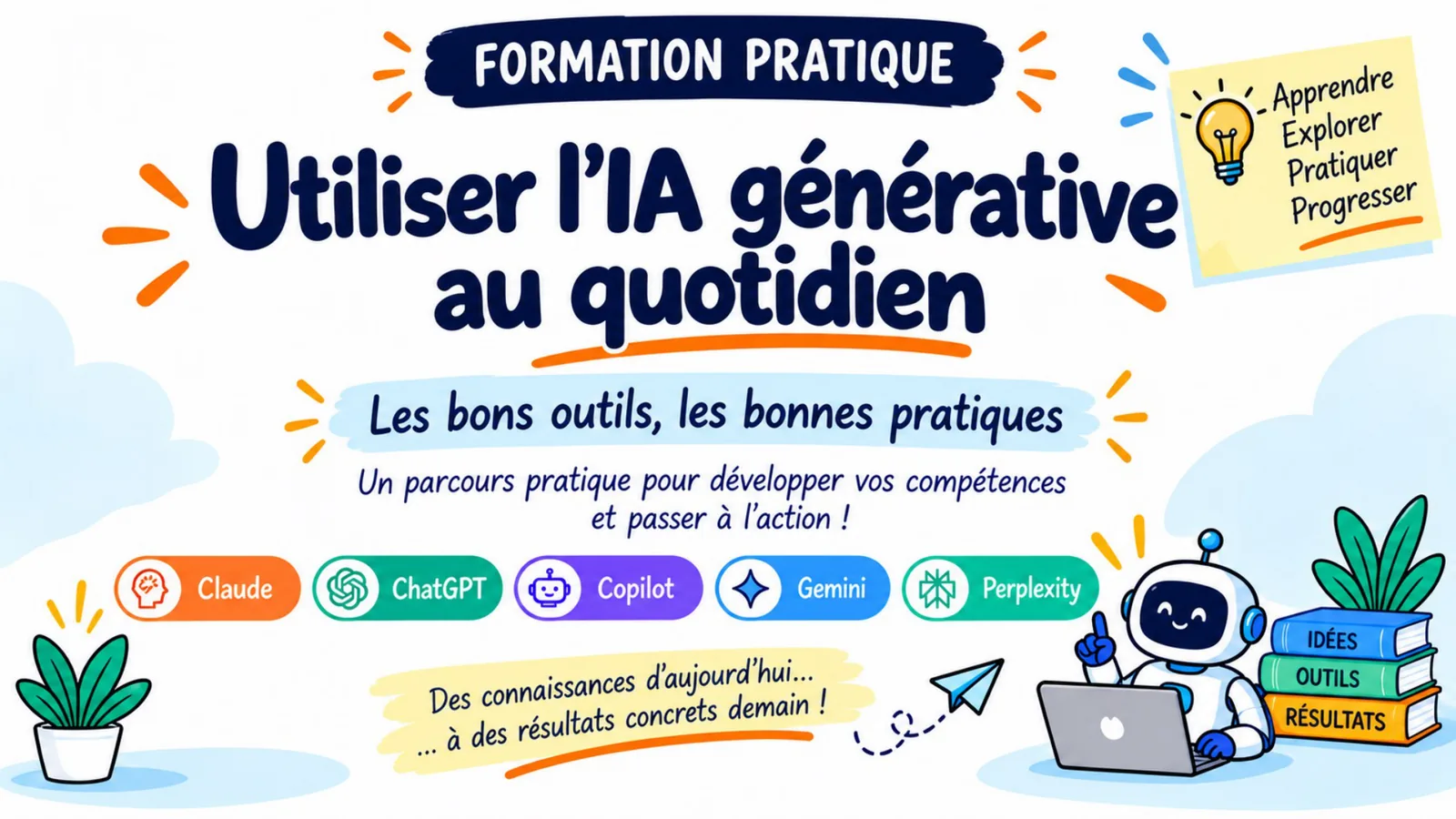 Couverture de la formation « Utiliser l’IA générative au quotidien »